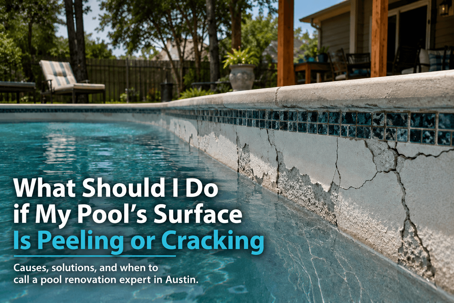 cracked or peeling pool tile and plaster